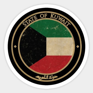 Vintage State of Kuwait Asia Asian Flag Sticker